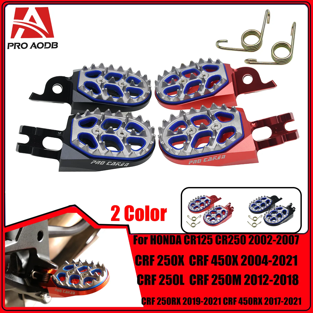 

Motorcycle CNC FootRest Footpegs Foot Pegs Pedals For HONDA CRF 150R 250R 450R 250 450 X RX L M 2002-2021 CR 125 250 150R CR250R