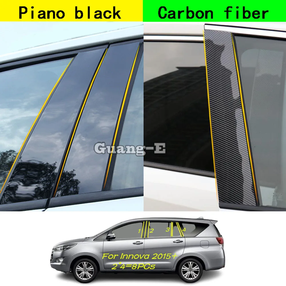 For Toyota innova 2015+ Car PC Material Pillar Post Cover Door Trim Window Molding Decoration Sticker