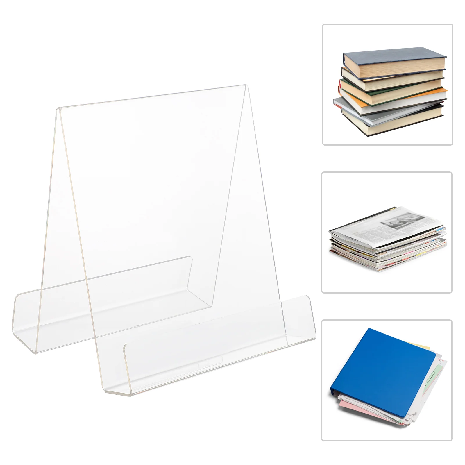 

Acrylic Bookend Bracket for School Desktop Bookshelf Simple Bookends Display Stand Holder Bookstore Tabletop Showing