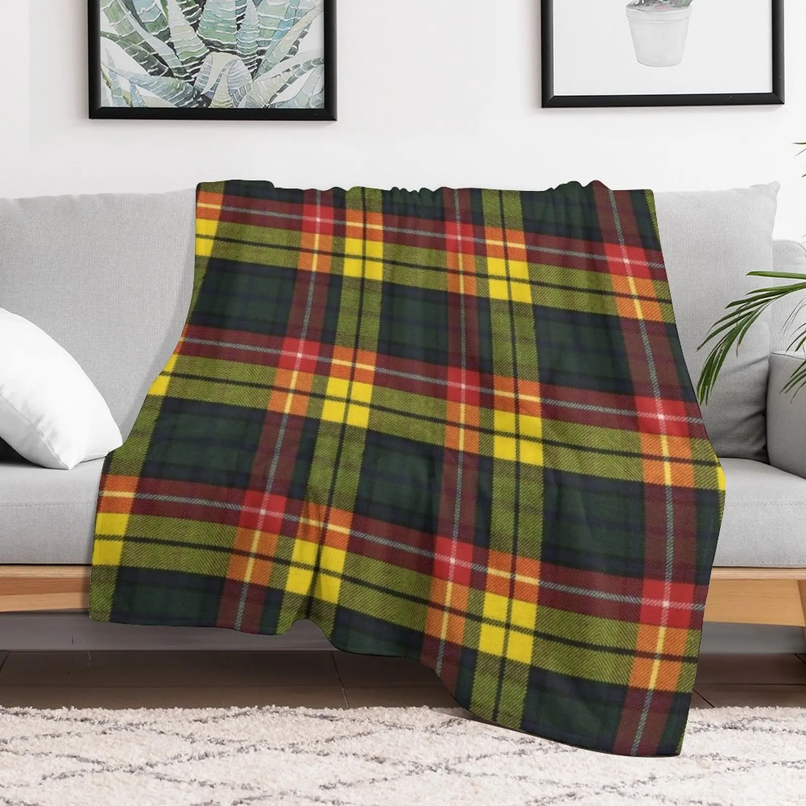 Buchanan M Original Scottish Tartan Throw Blanket Thin Soft Plaid Blankets