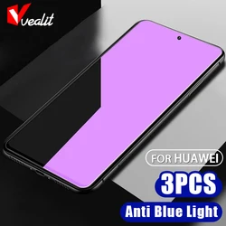 Anti Blue Light Tempered Glass for Huawei Mate 60 50e 30 P50 P40 P30 Lite Screen Protector Nova 11 10 9 8 7 6 SE P Smart Y91 Y71
