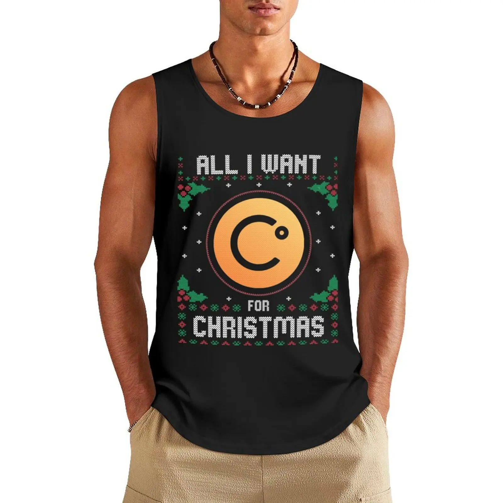 

Celsius Christmas Crypto Sweater, All I Want For Xmas is Tank Top mens clothing Men's t-shirts anime top