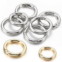 5pcs Round Spring Clasp Keychain Ring Openable Carabiner Hook Buckle Connector for DIY Jewelry Making Phone Bag Accessories