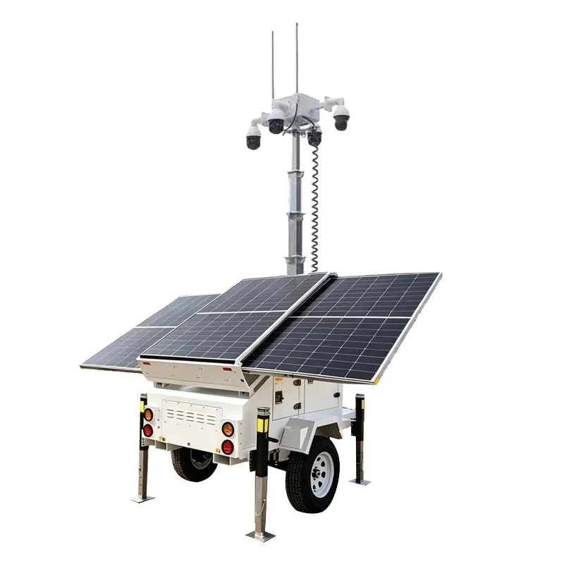 Mobile Solar Light Tower High Photovoltaic Conversion Rate Fast Charging Long Endurance Outdoor Working Lighting Customized
