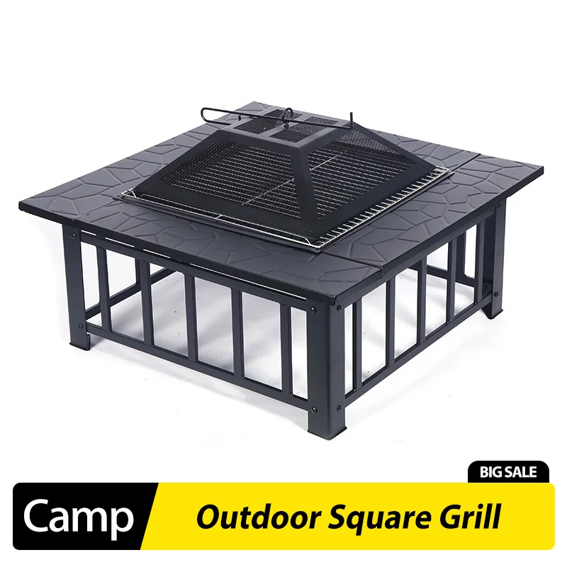 Estufa para acampar al aire libre, cabezal para cocinar té, barbacoa, Picnic, utensilios de cocina, parrilla de barbacoa de carbón para el hogar, horno de calefacción