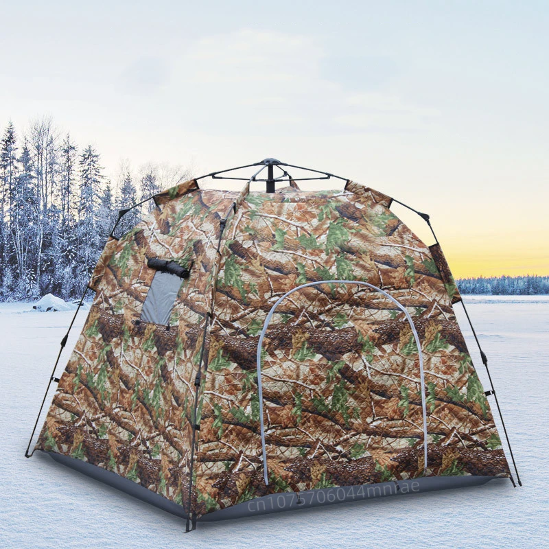 Automatic Quick Opening Tent, Thick Windproof Cotton Tent for Winter Camping and Adventure, Keeping Warm and Cold Proof