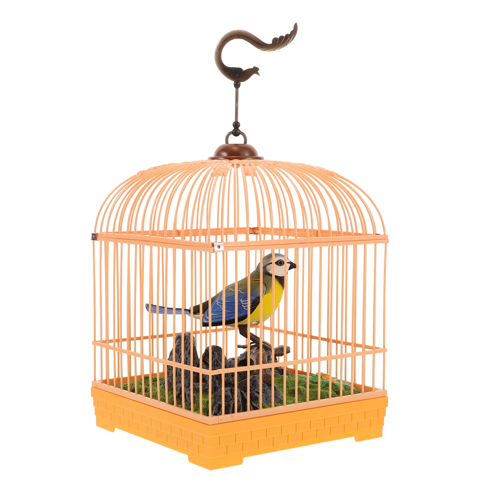 

Voice Control Birdcage Toy Realistic Sound Activated Ornament Singing Birds Motion