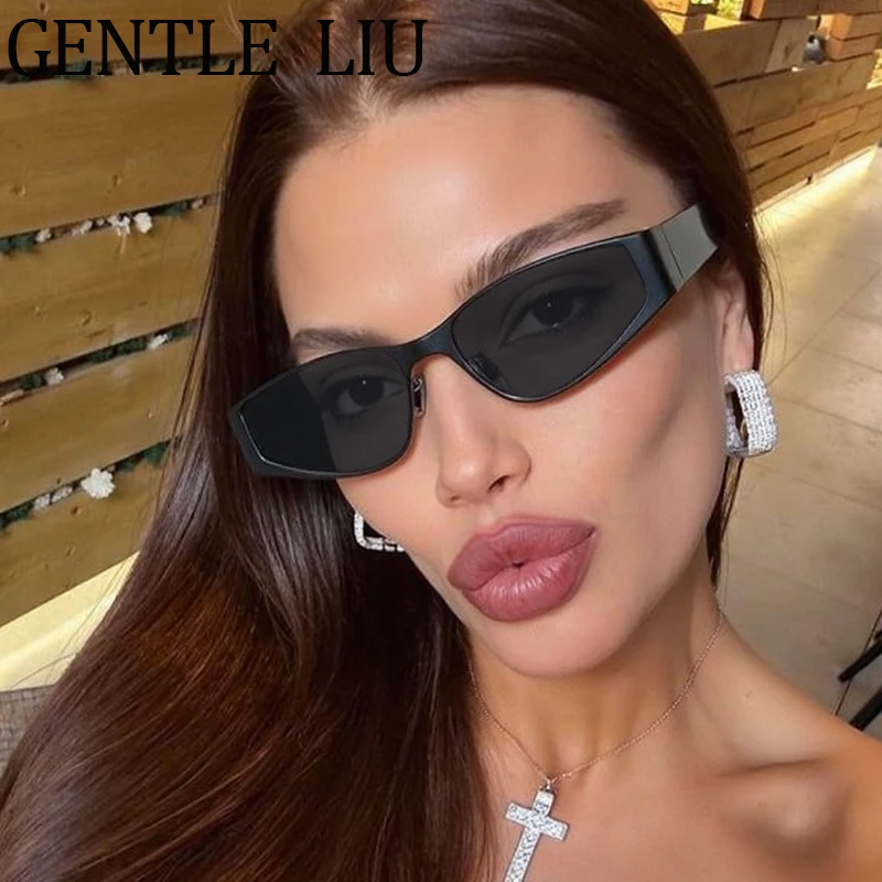 

Y2K Punk Small Metal Frame Sunglasses Women 2025 Luxury Brand Vintage Sexy Cat Eye Sun Glasses Outdoor Eyewear Traveling Shades