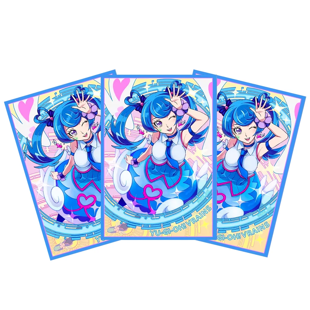 63x90mm 50PCS Holographic Sleeves YGO Card Sleeves Illustration Anime Protector Card Cover for Board Games Trading Cards