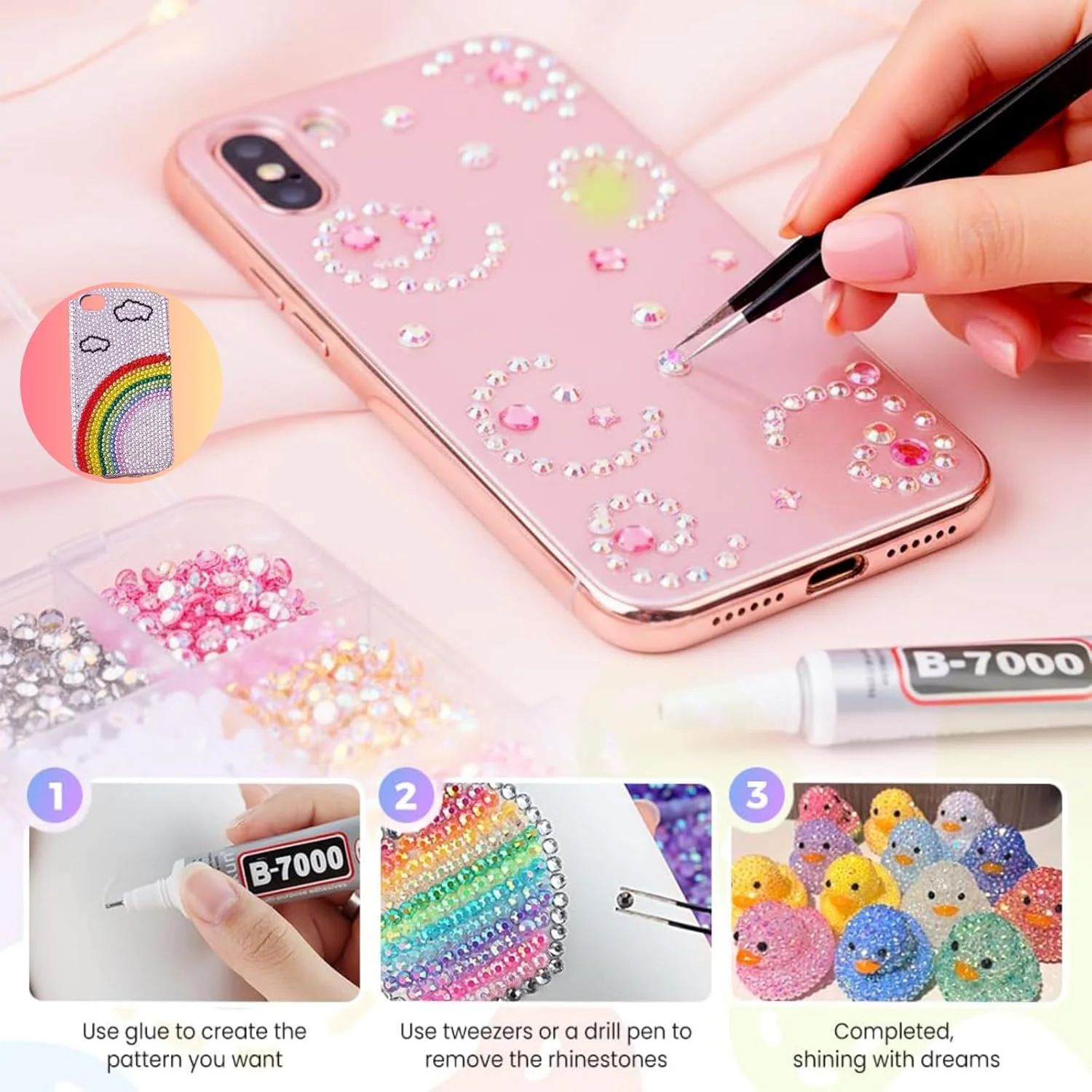 15000pcs 3mm AB Jelly Nail Rhinestones Resin Flat Back Colorful glitter Charms Accessories DIY 3D Nail Art Decorations Strass