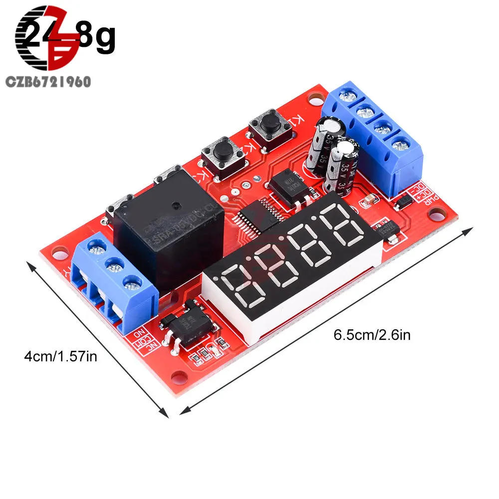 Time Delay Relay DC 5V 12V 24V Timer Module Trigger Cycle Delay Timing Circuit Switch Module with LED Display