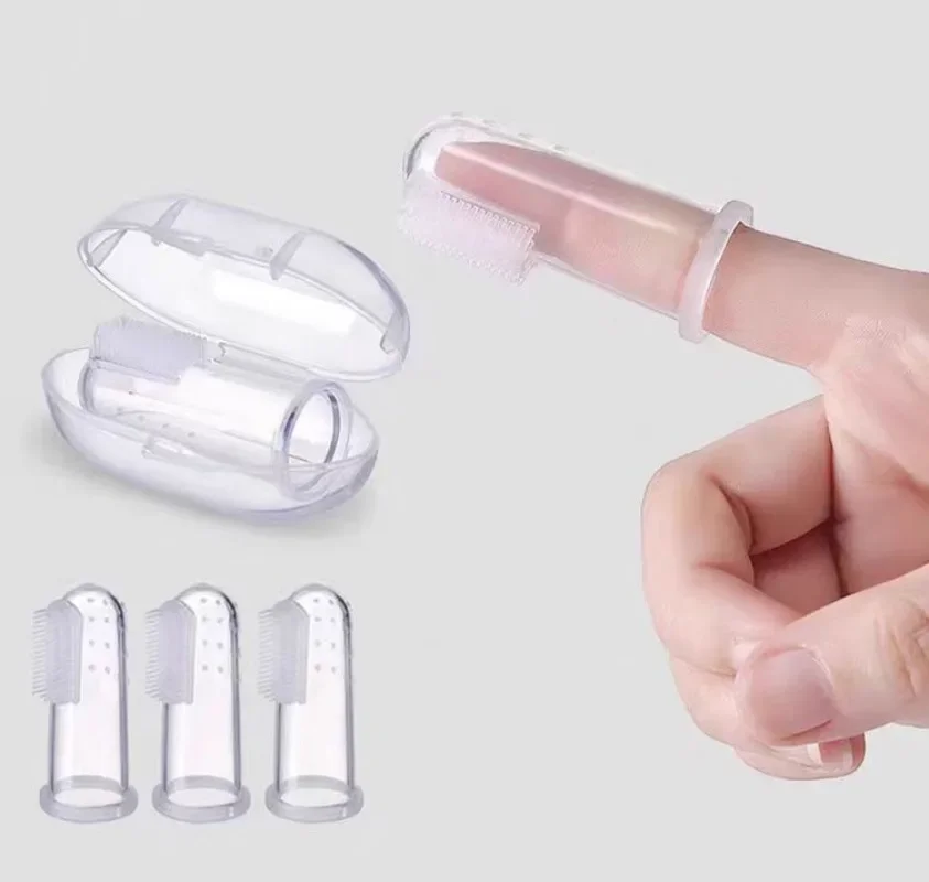 Cat Cleaning Scrub Silicagel Pet Supplies Silicone Soft Pet Finger Cuff Toothbrushes Dog Brush Bad Breath Tartar Teeth Care Tool