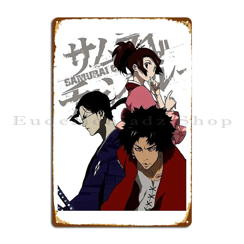 Samurai Champloo Ronin Metal Plaque Poster Pub Personalized Wall Mural Bar Cave Mural Tin Sign Poster