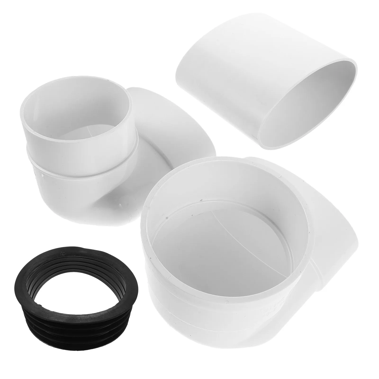 

Комплект из 1 шт. универсального гибкого соединителя-адаптера для унитаза из ПВХ для ремонта дренажных труб - фланцевый переходник для унитаза