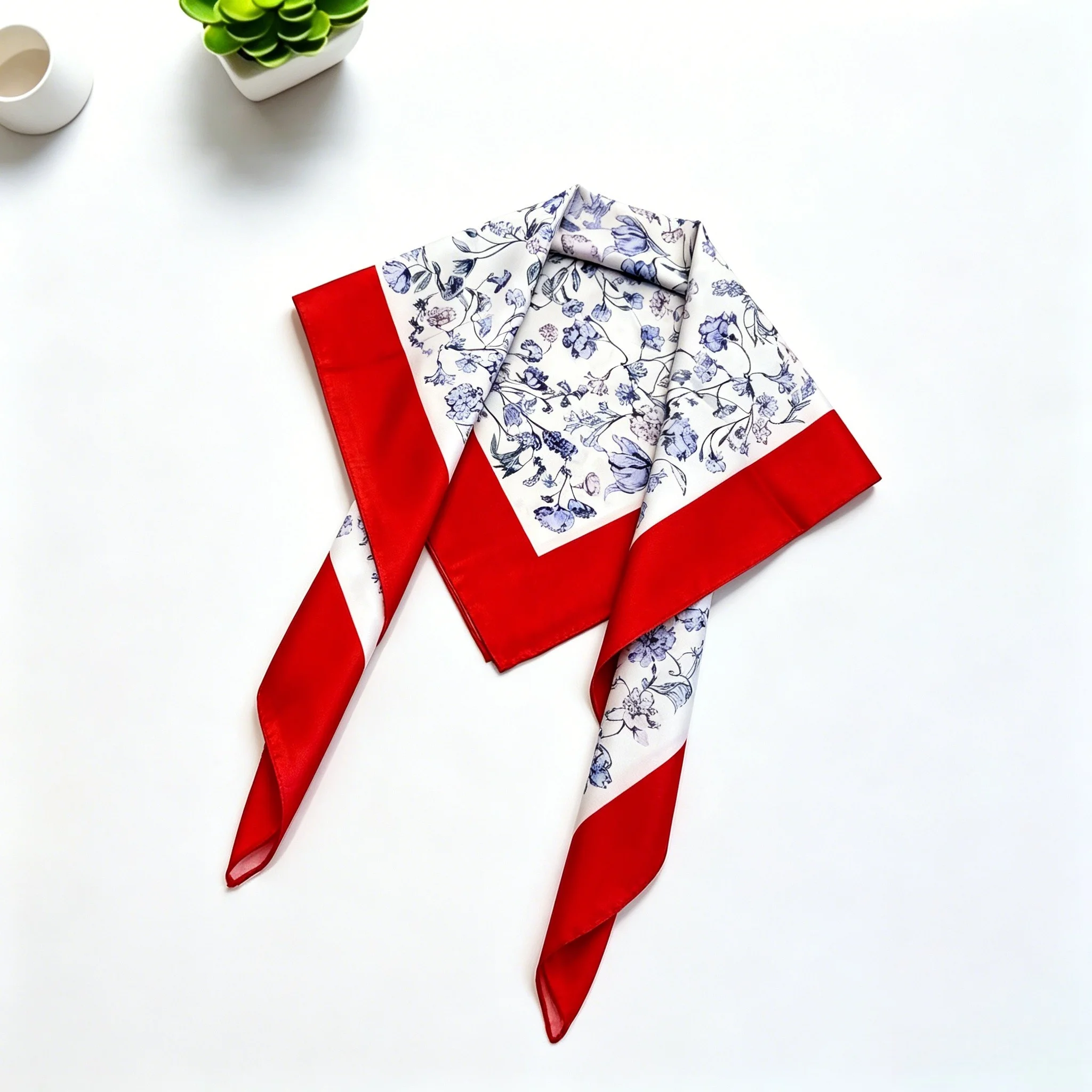 

Brand Discount 90cm Square Silk Scarf Floral Print Fashionable Neck Scarf Headscarf Square Scarf Handbag Scarf Large Shawl Gift