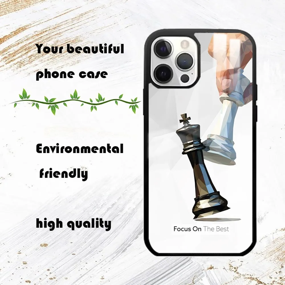 Competitive Chess Game Phone Case For iPhone 16 15 14 13 12 11 Pro Max Plus Mini PC Fashion mirror phone case