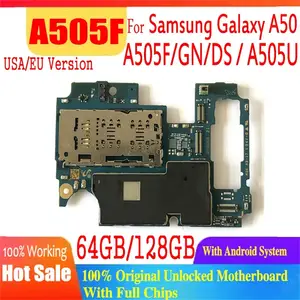 Bilashmart Android System Samsung Galaxy A50 A505F A505GN A505DS 64GB 128GB Motherboard Unlocked Mainboard Logic Board Chips