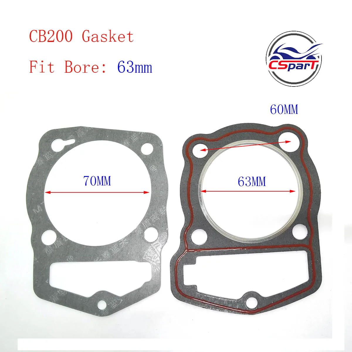 CB200 63mm 15mm 200CC Piston Ring Kit for Honda Loncin  Motorcycle Dirt Pit Bike Parts