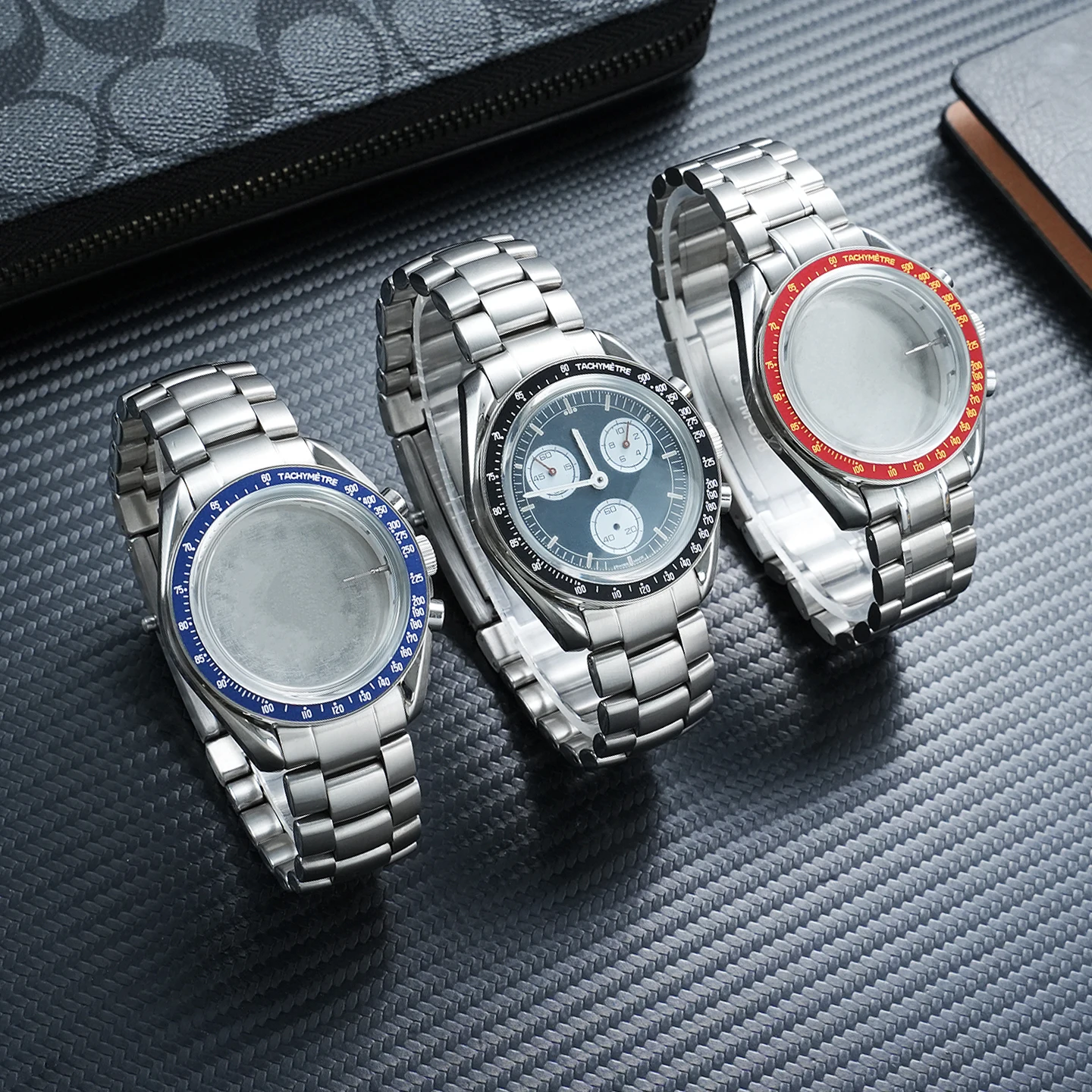 Upgrade stainless steel case mod kit 42mm Case For Swatch&Omega Moonswatch Bezel Stainless Steel Watchband men Watch Accessories