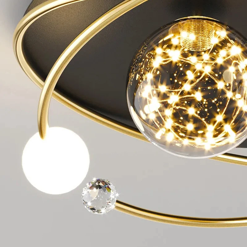 Nordic LED Ceiling Chandeliers Rings Gypsophila Lustre Modern Living Room Ceiling Lights Simple Interior Decoration Lamp