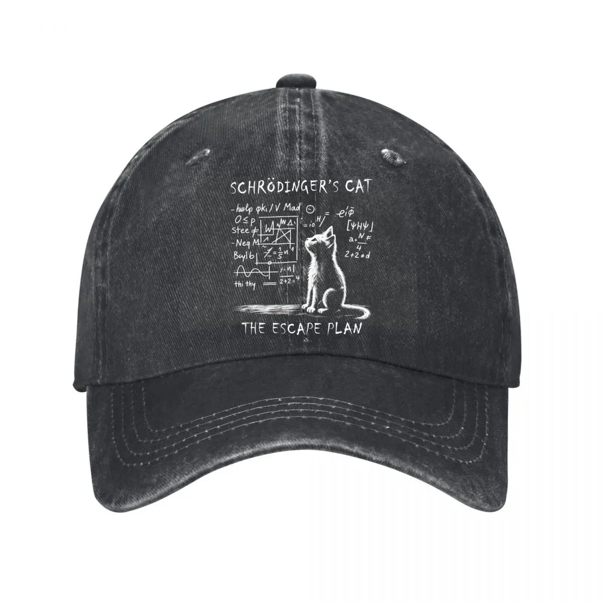 Schrodingers Cat Quantum Mechanics The Escape Plan Washed Baseball Cap Outdoor Hat