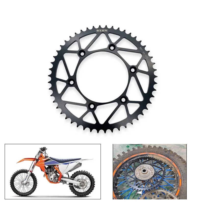 

520 chains 50T 52T Motorcycle Rear Sprocket chain wheel Large flywheel carbon steel for For KTM SX XC EXC HUSQVARNA TE TX GASGAS
