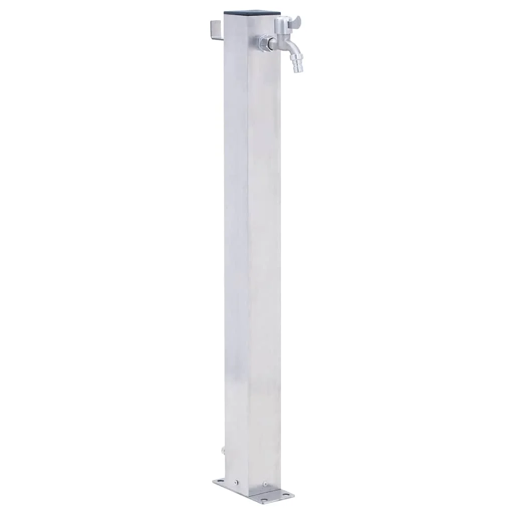 40cm Quadratische Edelstahl-Gartenwassersäule Gartenwasserhahn Freistehender Außenwasserhahn zum Bewässern & Gießen
