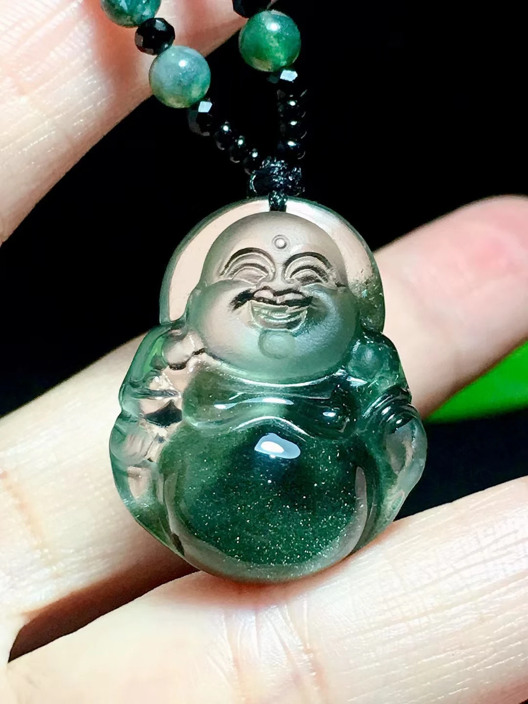 

Natural Green Phantom Quartz Pendant Jewelry the Buddha Women Man 27/21/10mm Water Drop Necklace Phantom Rare Garden AAAAAA