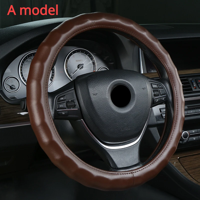 Steering Wheel Cover Genuine Leather Car Handle Cover Luxurious Steering Wheel Covers Car Accessories Diameter for 36/38/39 cm