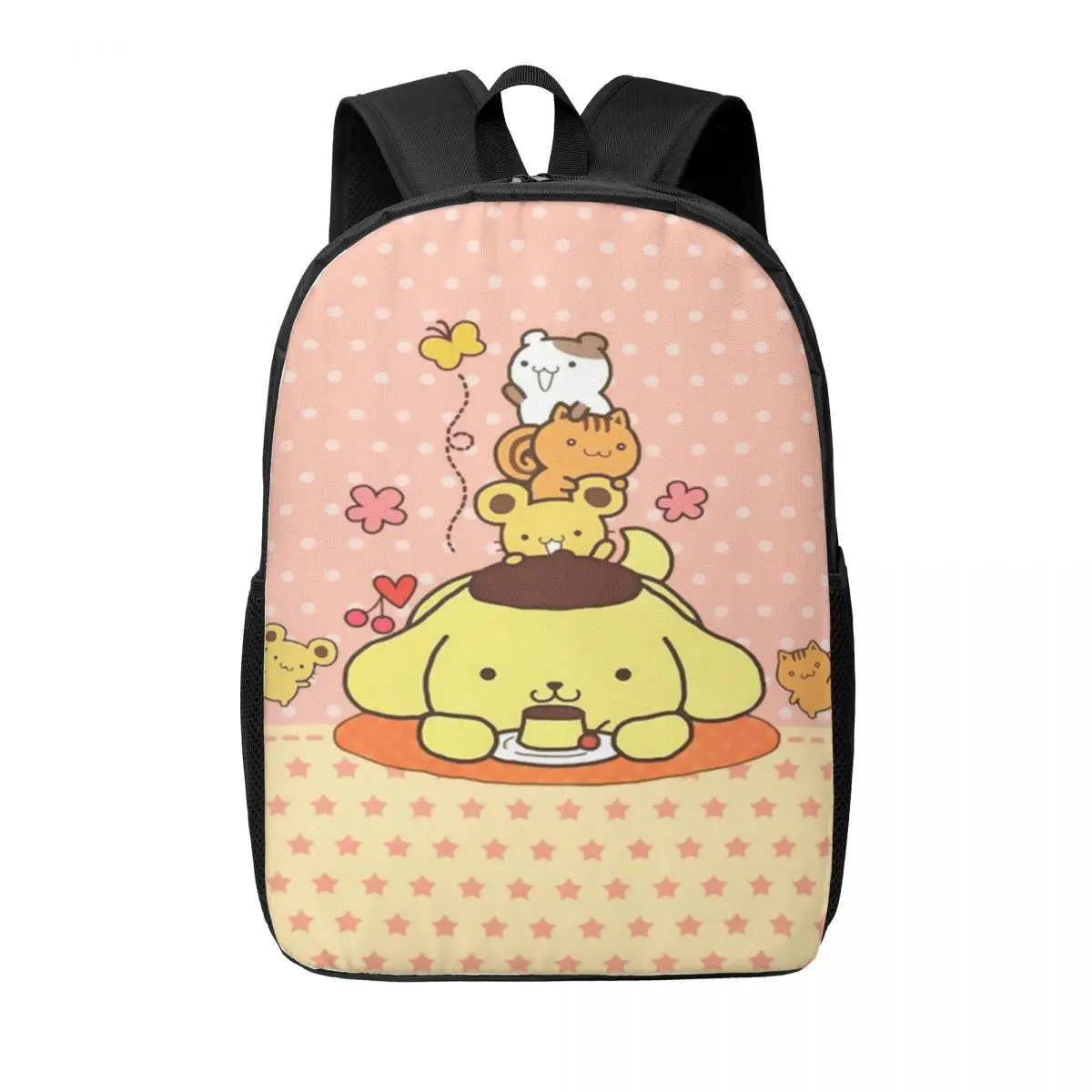 Custom Pom Pom Purin New Cartoons Laptop Backpack Women Men Casual Bookbag for School College Students Bags