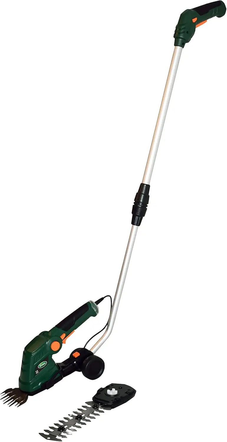 

7.5V Cordless Grass Shear & Shrub Trimmer with Wheeled Handle, Easy Trimming
