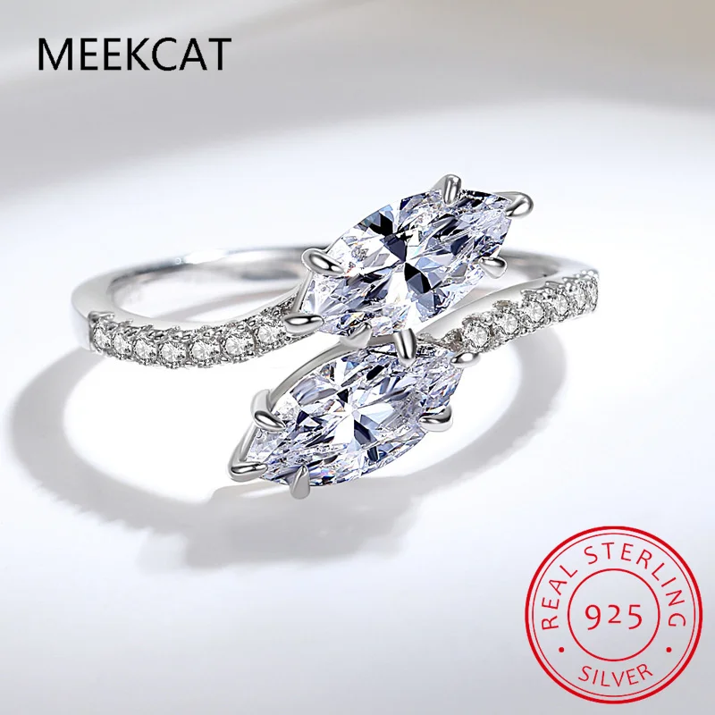 

Exquisite Luxury Marquise Cut CZ Ring 925 Sterling Silver Ring for Women Wedding Engagement Fine Jewelry Accessories RHR1555
