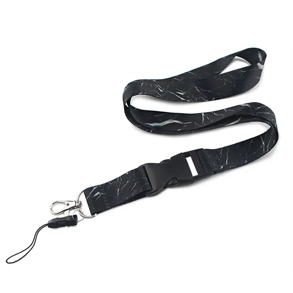 ID Badge Holder Hang Rope Name Tag Holder Webbings Ribbon Phone Hang Rope Phone Lanyard Strap Marbling Lanyard Neck Straps view 2
