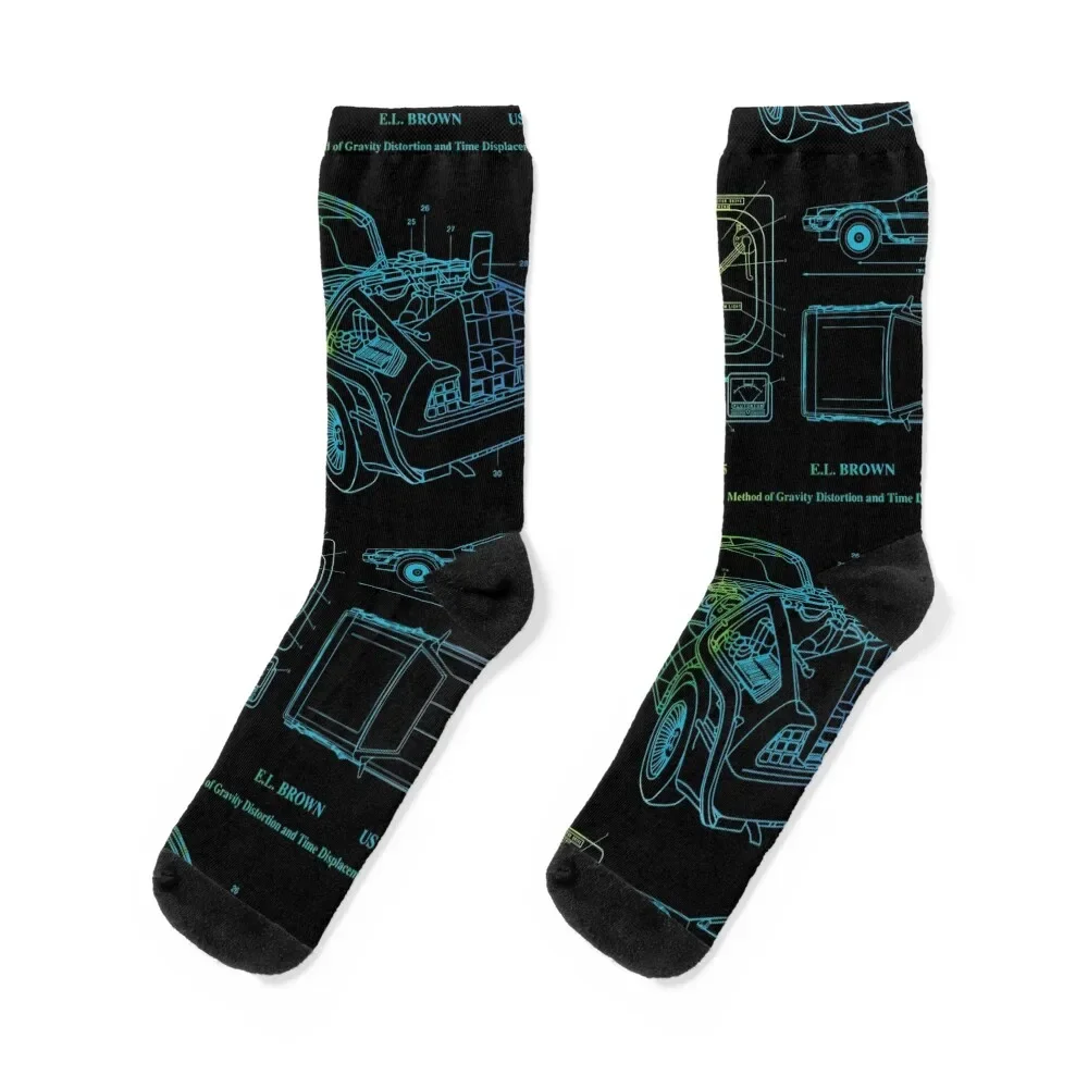 

Delorean Time Machine Patent Socks christmas gift shoes Stockings man Man Socks Women's