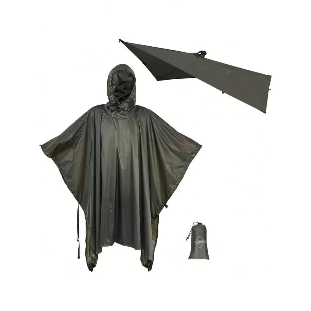 

Дождевик-пончо из силнейлона, универсальное укрытие для выживания, водонепроницаемое, дышащее, легкое пончо