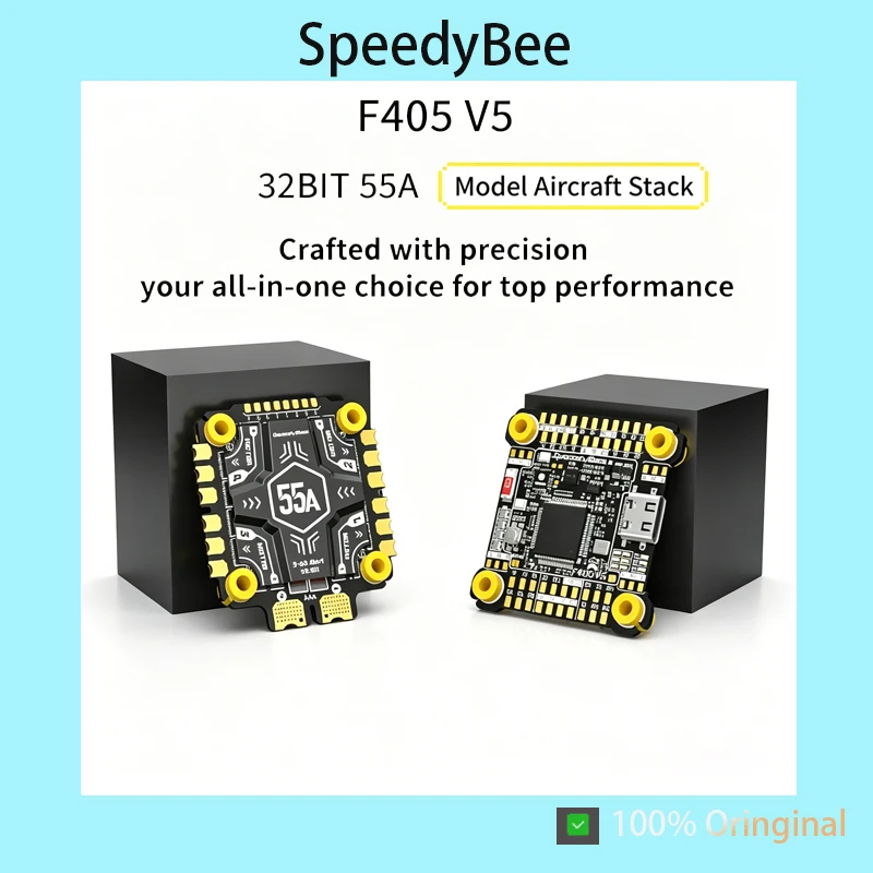 SpeedyBee F405 V5 Flight Controller Stack F405 V5 FC OX32 55A 4-in-1 ESC 3-6S 32Bit Brushless ESC for FPV Freestyle Drone Quadco