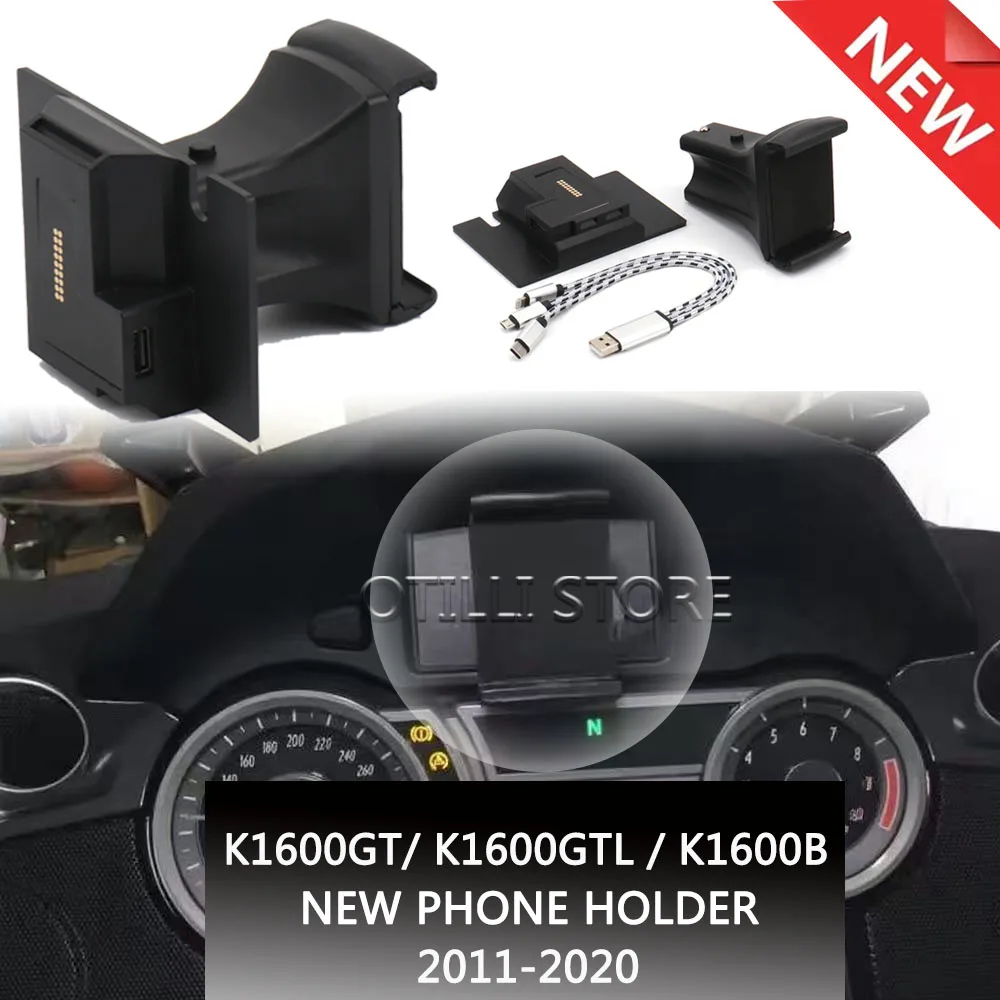 

K 1600 B GT GTL Motorcycle GPS Phone Navigation Bracket USB Charger Holder Mount Stand For BMW K1600GTL K1600GT K1600B 2011-2020