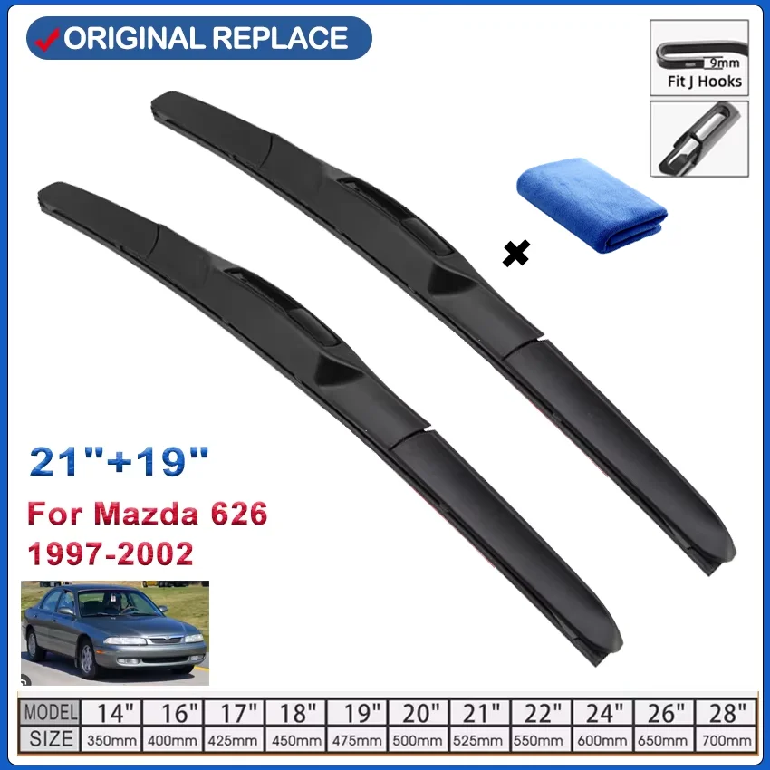 

Car Wiper Blades For Mazda 626 1997-2002 Windshield Windscreen Front Window Blades 21"+19" Car Wiper