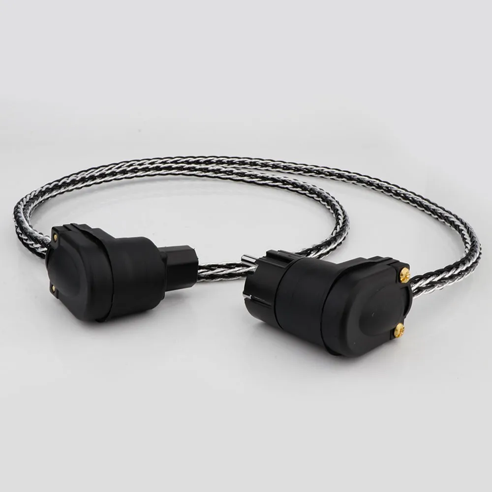 

1 шт. HIFI аудио шнур питания OCC серебристый смешанный шнур питания с вилкой ЕС/США/Австралии для аудиоколонков, декодера, усилителя