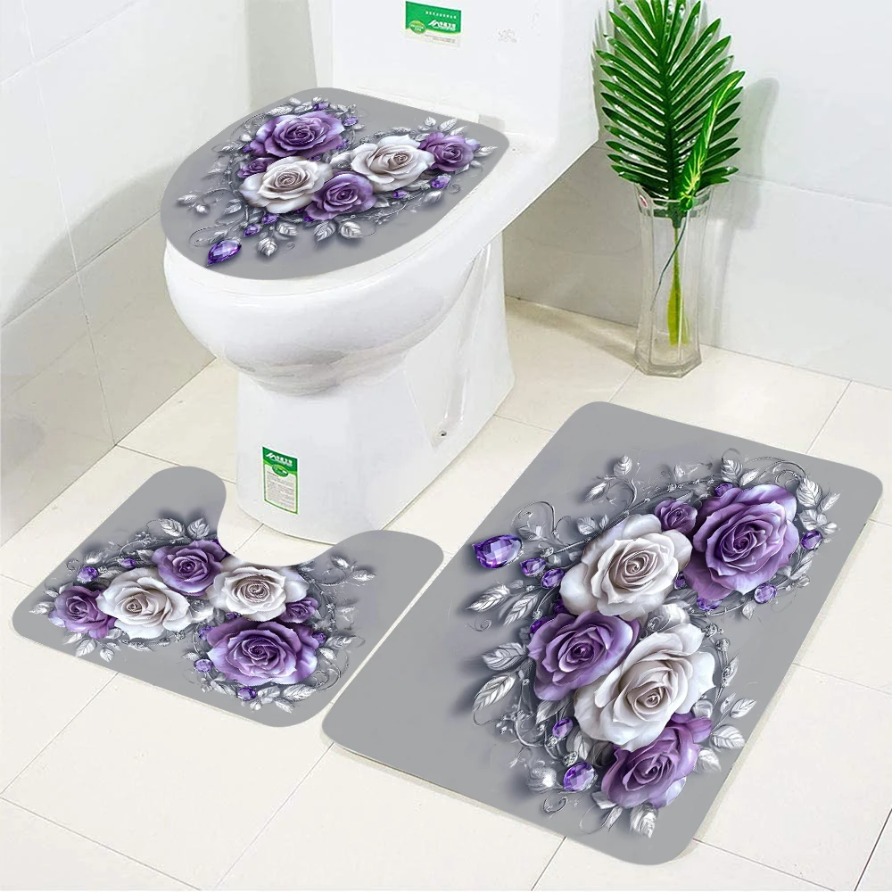 

Ретро-комплект для ванной комнаты из 3 предметов: коврик для пола, коврик для туалета, коврик для ног в европейском деревенском стиле, декор для ванной комнаты