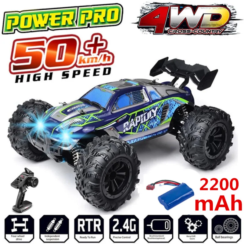 1/16 Rc CarOff Road 4WD with LED Headlight Rock Crawler 2.4G 50KM High Speed Drift Remote Control Monster Truck Toys for Adults