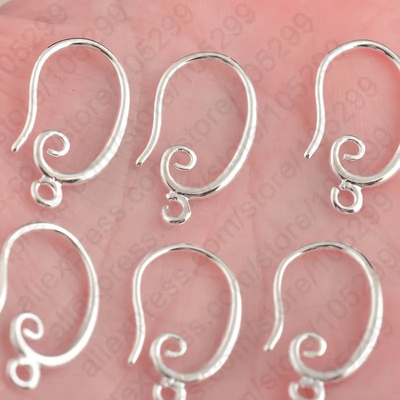Hurtownia 50 sztuk 925 Sterling Silver Hook Earring Earwire DIY Biżuteria Znalezienie akcesoriów