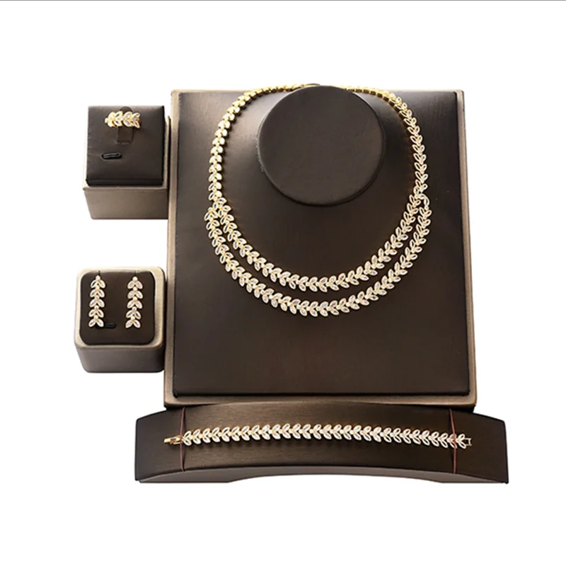 

Jewelry Set HADIYANA Vintage Women Wedding Party Necklace Earrings Ring And Bracelet Set High Quality Zircon CN394 New Year Gift