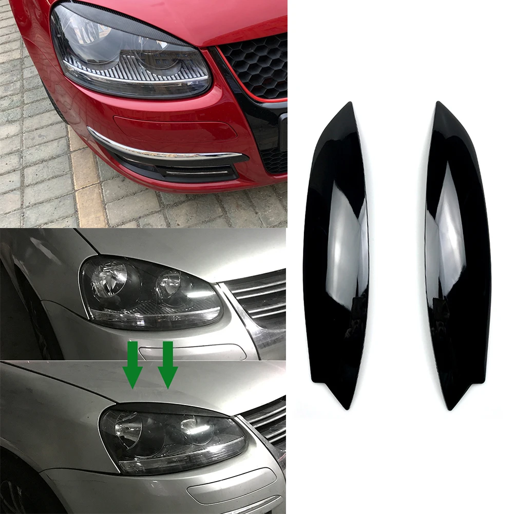 2 Pcs/Set Car Accessories Headlight Eyelid Eyebrow Trims Cover Car Styling For VW Golf 5 GTI Jetta R32 MK5 2005-2007 ﻿