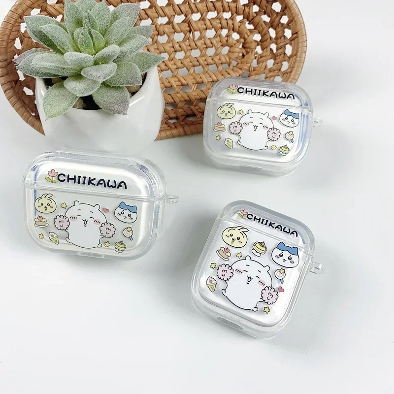 Cute Cartoon Japan Anime Chiikawa hachiware Earphone Case For Airpods 4 1 2 3 Pro Wireless Bluetooth Headset Cover With pendant