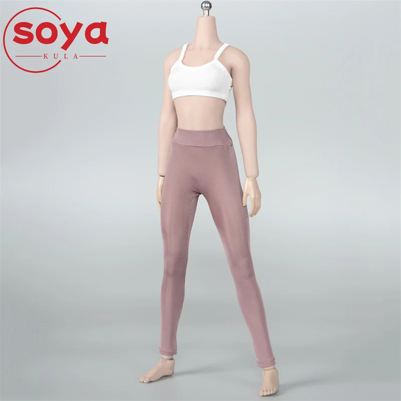 ألعاب الفلفل الحار GBT-002 1/6 سراويل اليوغا النسائية عالية الخصر سراويل ضيقة مرنة الملابس نموذج صالح 12 ''الجندي عمل الشكل الجسم #5