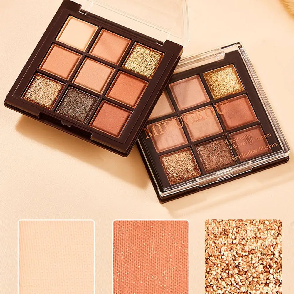 Eyeshadow Makeup Tool Tray, 9 Color Eye Shadow Plate, Matte Pearl, cosméticos de beleza para mulheres iniciantes, J9G8