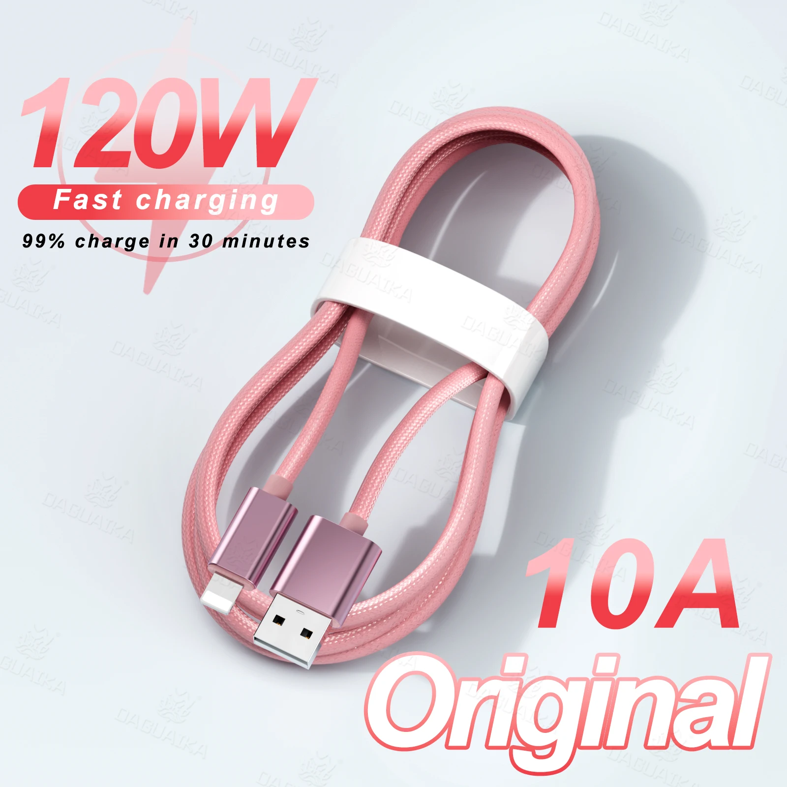 

120W USB-A to 8 Pin Fast Charger Cable Nylon Braided High Speed Data Cable USB Cable Compatible iPhone 14 13/12/11 Pro MAX/XR/XS