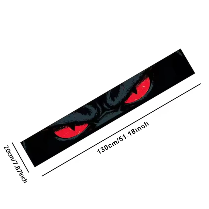 Car Windshield Sun Visor Banner Decal Evil Red Eyes Graphic Vinyl Sticker Self‑Adhesive Waterproof Auto Film Tuning Accessory
