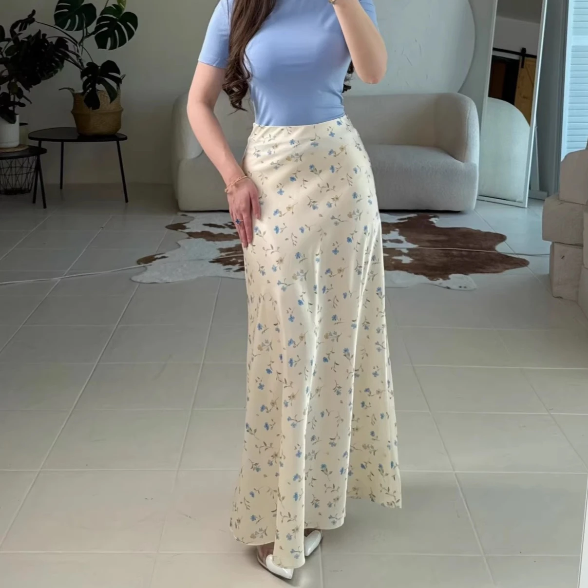 

Skirts Women Long Skirt A Line High Waist Slim Fit Hip Wrap Print Floral Sexy Elegant Splice Y2k Streetwear Work 2026 Summer